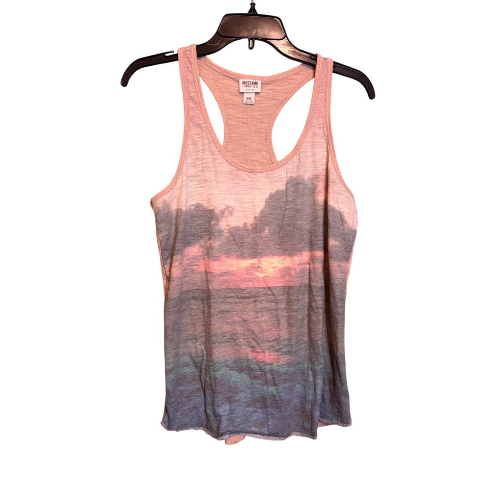 Mossimo Supply Co Pink Sunset Graphic Racerback Tank Top Medium